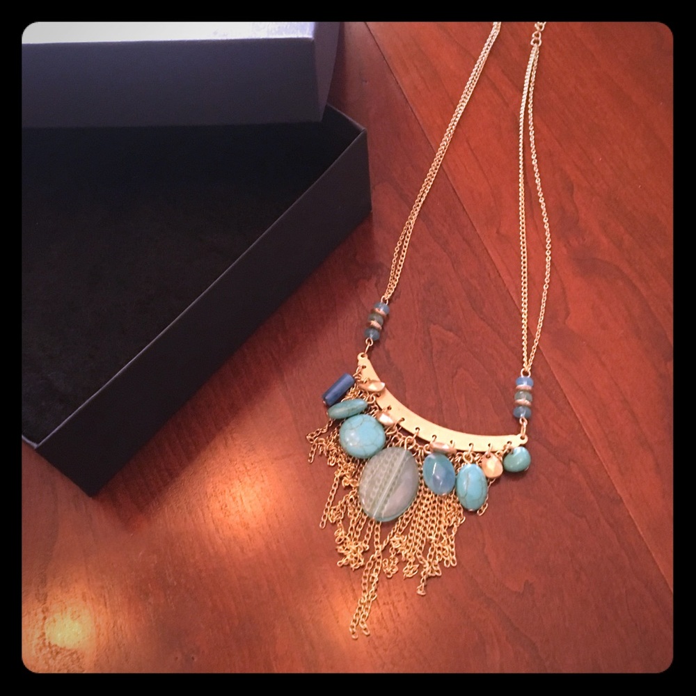 Turquoise and gold necklace